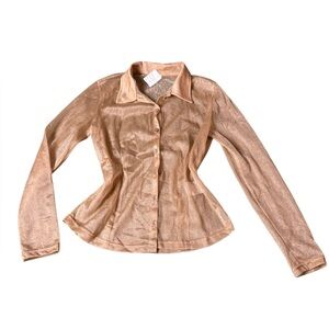 Vintage 90s sheer gold top, small